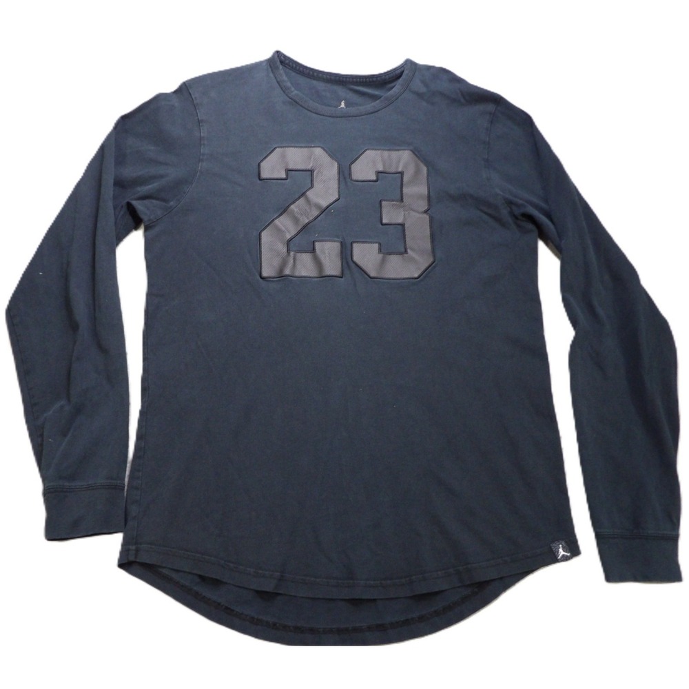 Jordan AJ 6 LS‎ TeeBasketball Graphic Pullover Crew Cotton Men Large Black Shirt